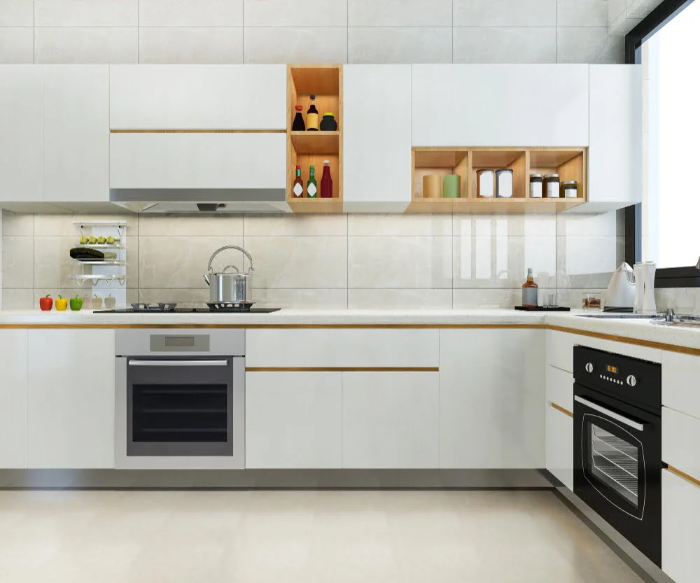Cozinha de Recém-Casados: Itens Essenciais para Começar uma Vida a Dois 2 3d rendering modern kitchen counter with white biege design