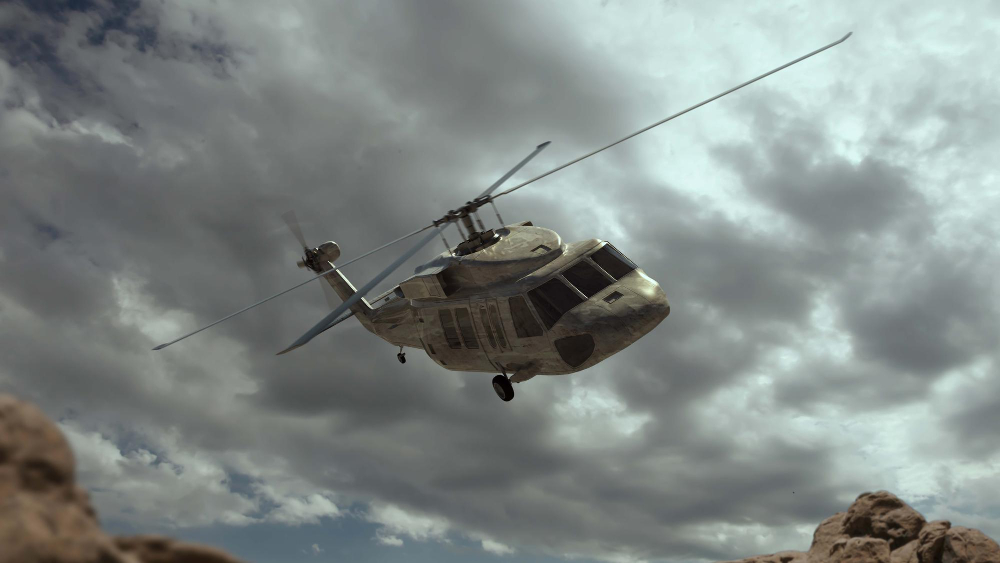military helicopter render 3d illustration 1